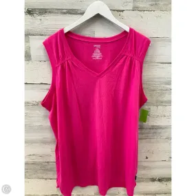 BondedEdges Seamless Knit Design Athletic Top Short Sleeve By Danskin Now In Pink, Size: 4x
