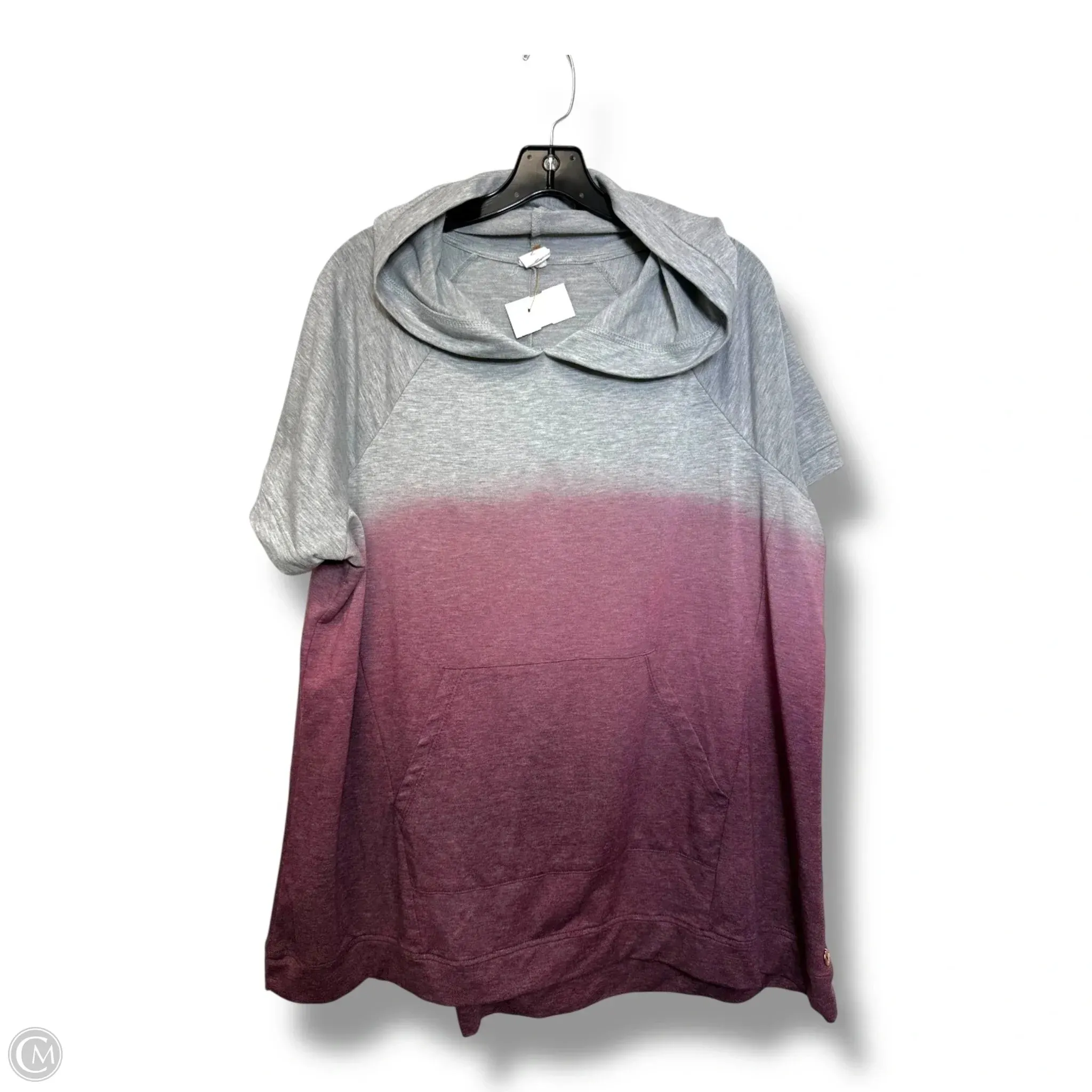 Hypoallergenic Textile Athletic Top Short Sleeve By Livi Active In Grey, Size: 1x