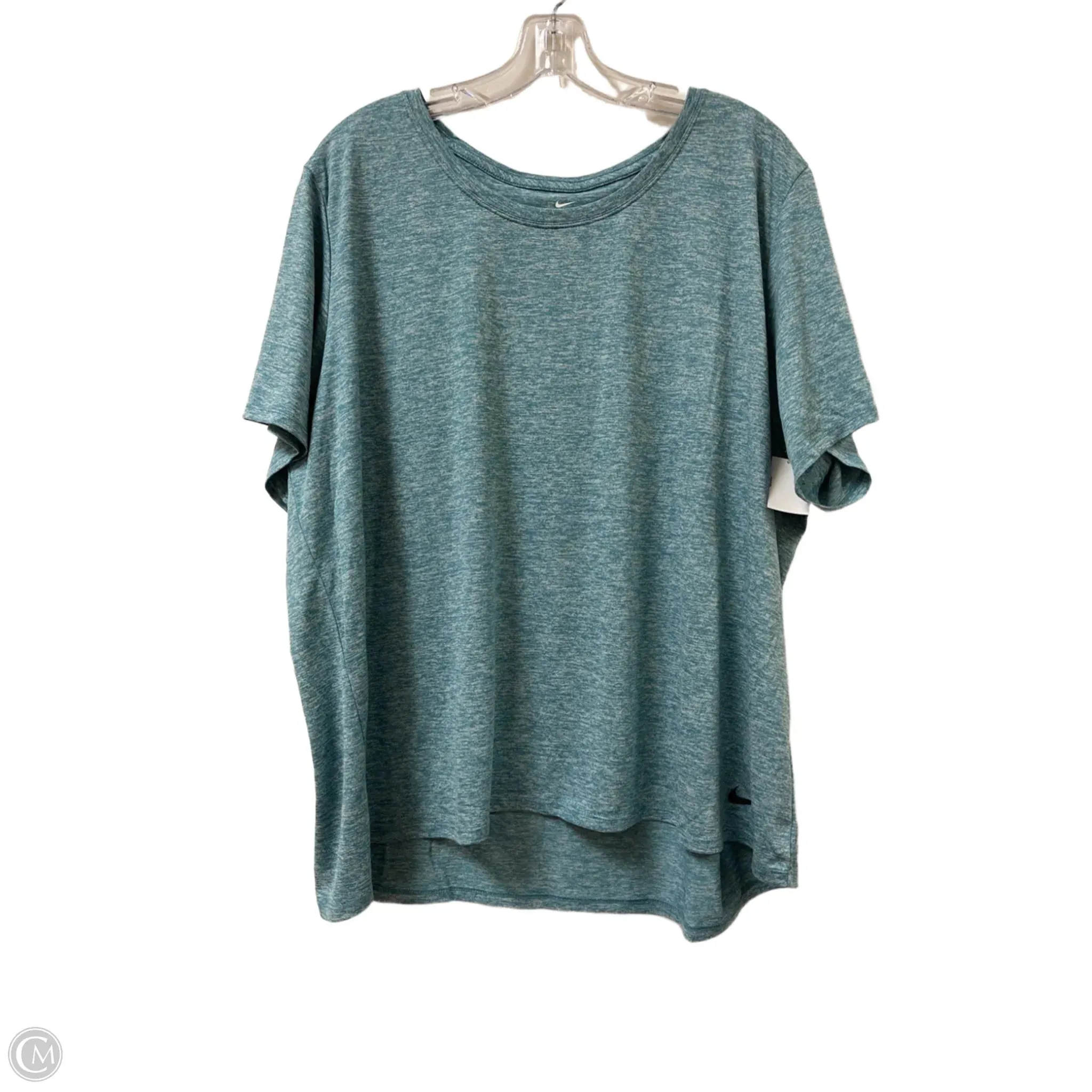 High Collar Option Athletic Top Short Sleeve By Nike In Blue, Size: 3x