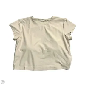 Stretch Knit Fabric Athletic Top Short Sleeve By Old Navy In Beige, Size: Xl