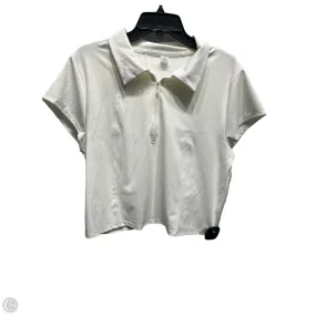 NonRestrictive Armholes AbrasionResistantFabric Athletic Top Short Sleeve By Old Navy In White, Size: 2x