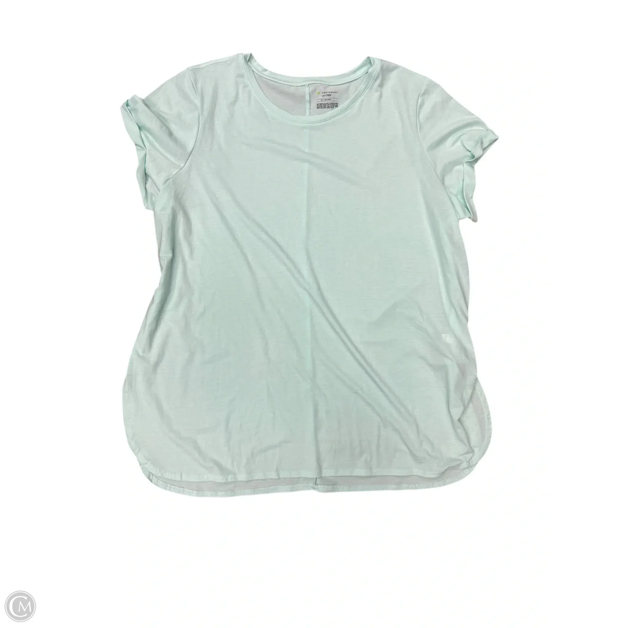 LightweightMaterial ReflectiveAccents Athletic Top Short Sleeve By Tek Gear In Aqua, Size: 2x