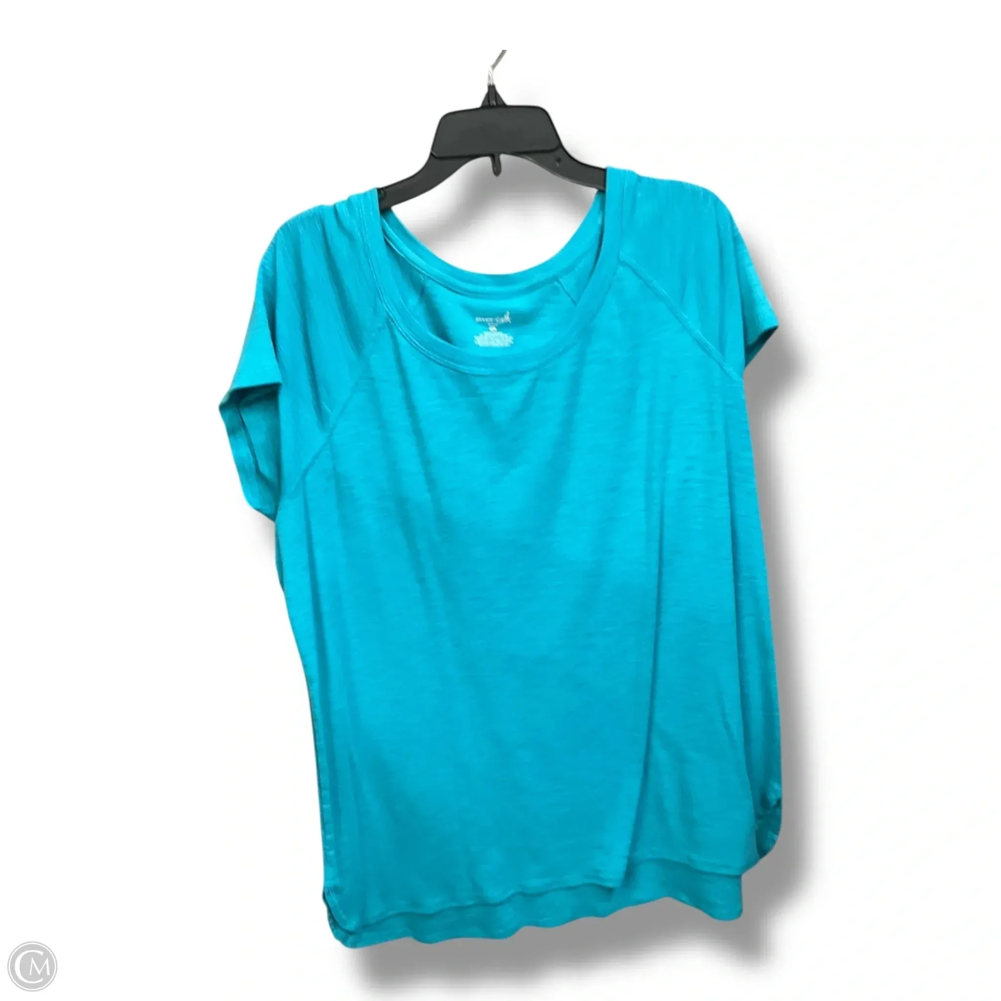 Stretchable Waistband Casual Jacket Athletic Top Short Sleeve By Tek Gear In Blue, Size: 2x