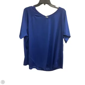 Thermal Insulation Core BrushedInnerLining Athletic Top Short Sleeve By Tek Gear In Blue, Size: 2x