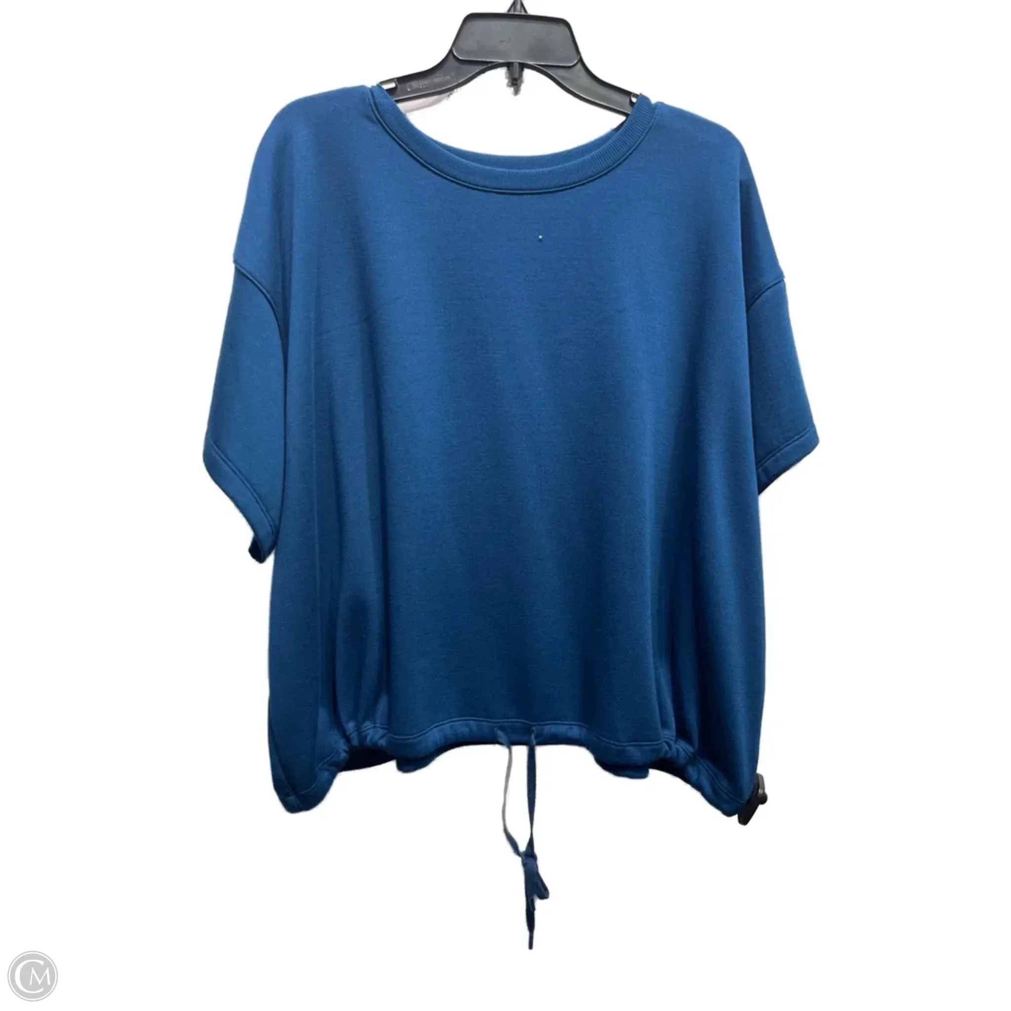 Overlock Edging Athletic Top Short Sleeve By Tek Gear In Blue, Size: 3x