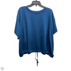 Overlock Edging Athletic Top Short Sleeve By Tek Gear In Blue, Size: 3x