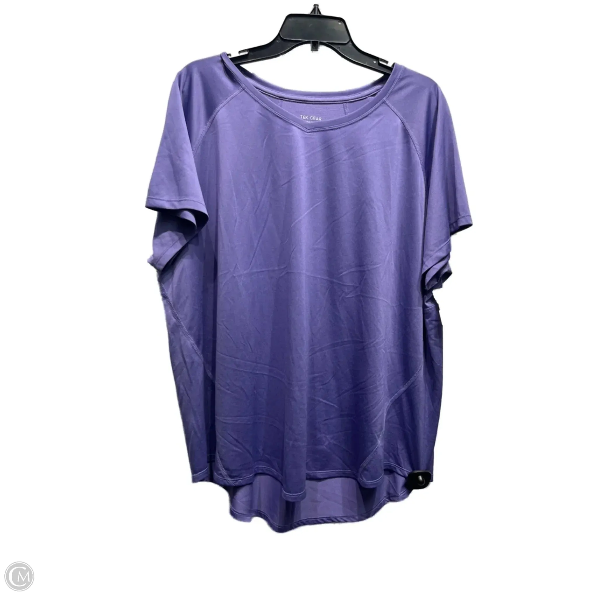 Athletic Top Short Sleeve By Tek Gear In Purple, Size: 2x MeshPanelIntegration Biodegradable material