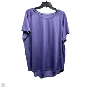 Athletic Top Short Sleeve By Tek Gear In Purple, Size: 2x MeshPanelIntegration Biodegradable material