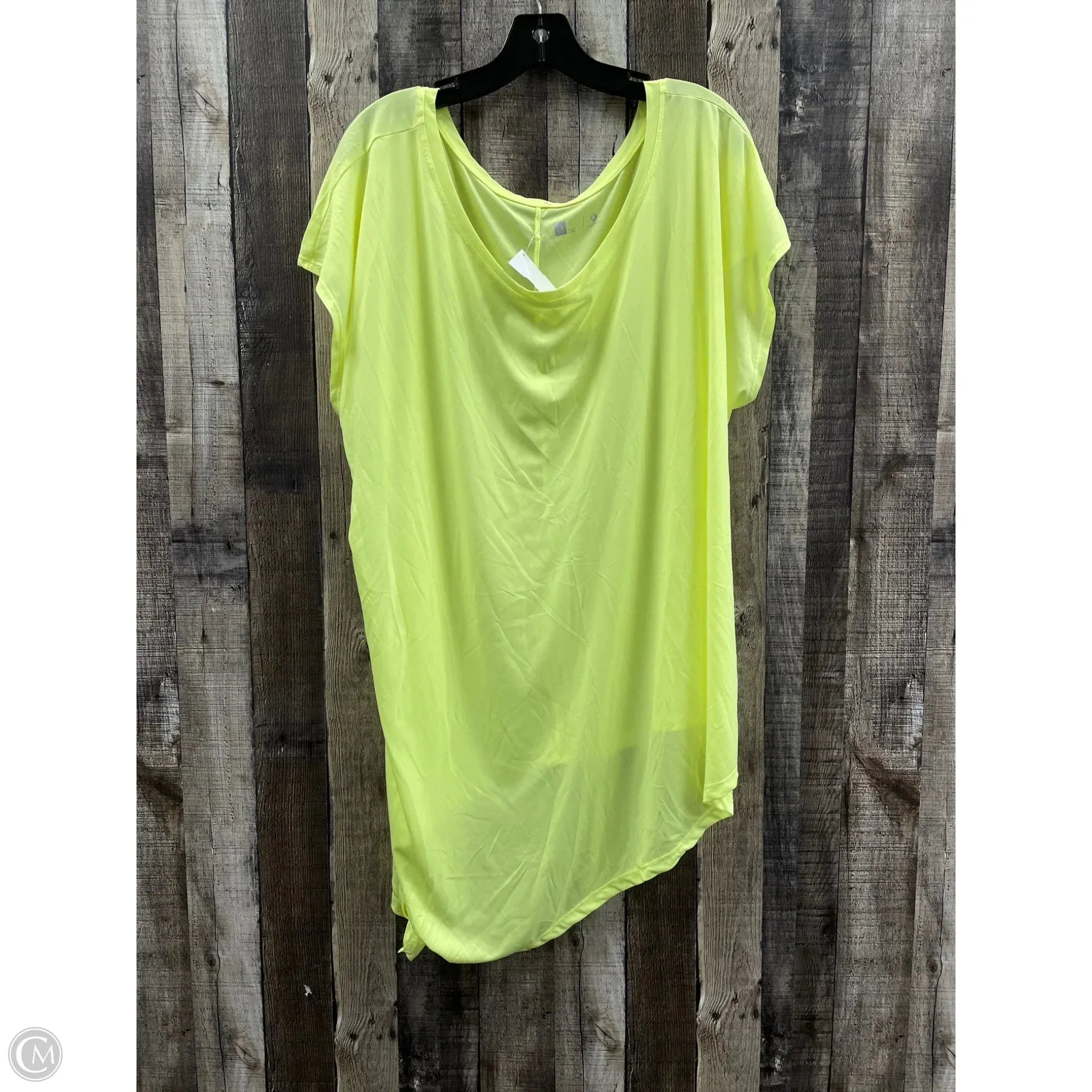 GarmentWashed Softness Athletic Top Short Sleeve By Xersion In Yellow, Size: 2x