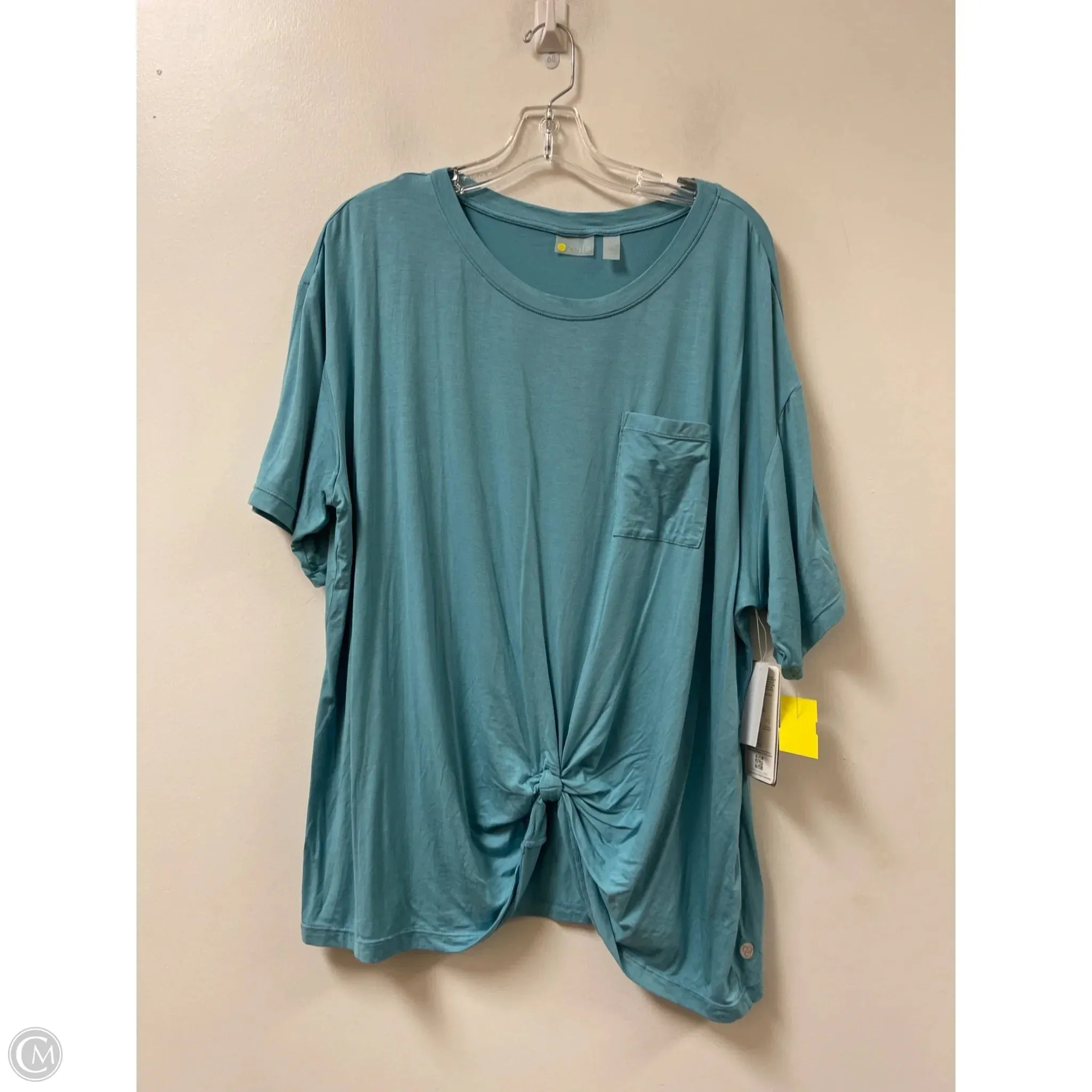 Athletic Top Short Sleeve By Zella In Blue, Size: 1x Biodegradable Fiber