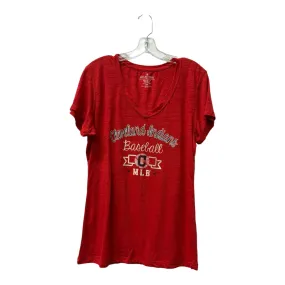 Stretchy Top Athletic Top Ss By SOFT AS A GRAPE  In Red, Size:Xl