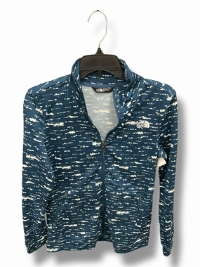 RaglanSleeve Athletic Jacket By The North Face In Blue & White, Size: S