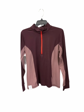 V Neck Design Wrinkle Resistant Athletic Top Long Sleeve Collar By Xersion In Purple, Size: L