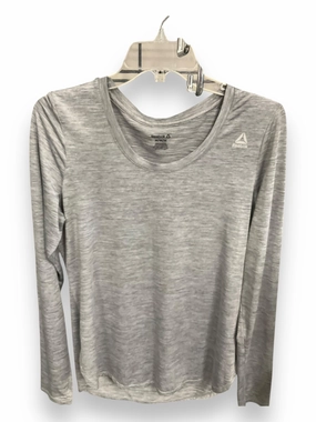 QuickDrying Athletic Top Long Sleeve Crewneck By Reebok In Grey, Size: M