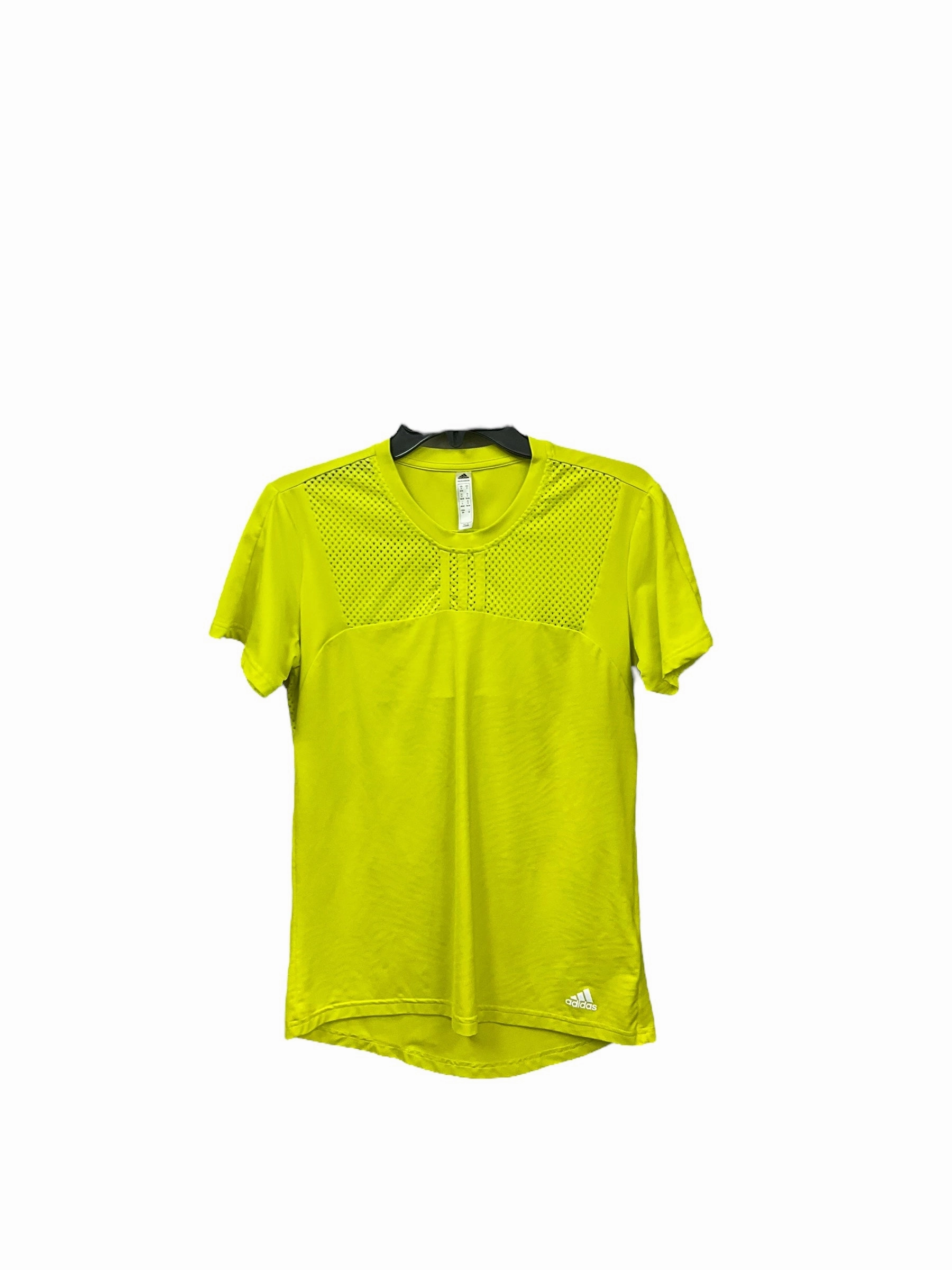 Athletic Top Short Sleeve By Adidas In Yellow, Size: S UPF Protective Fabric