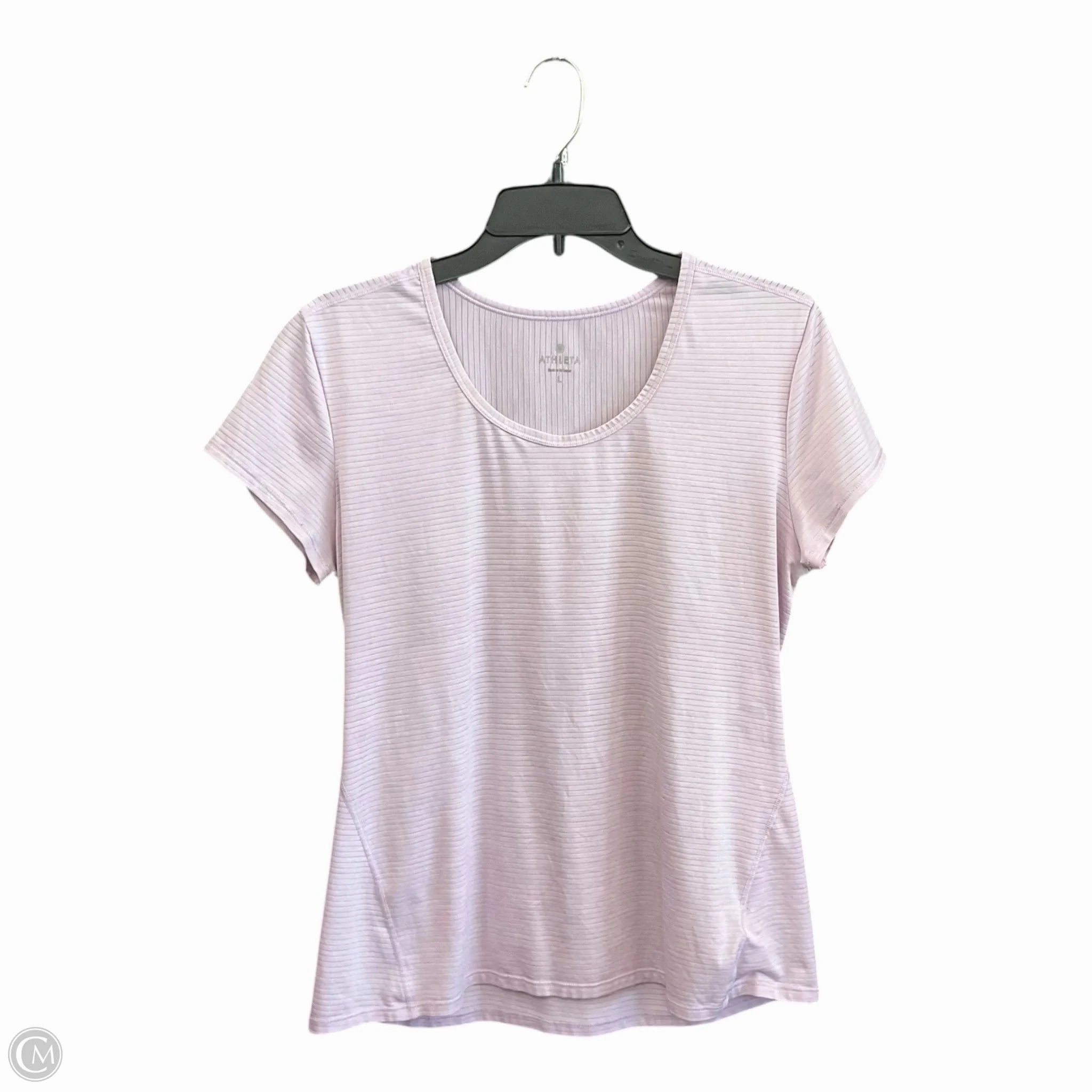 Athletic Top Short Sleeve By Athleta In Purple, Size: L RibbedTexture