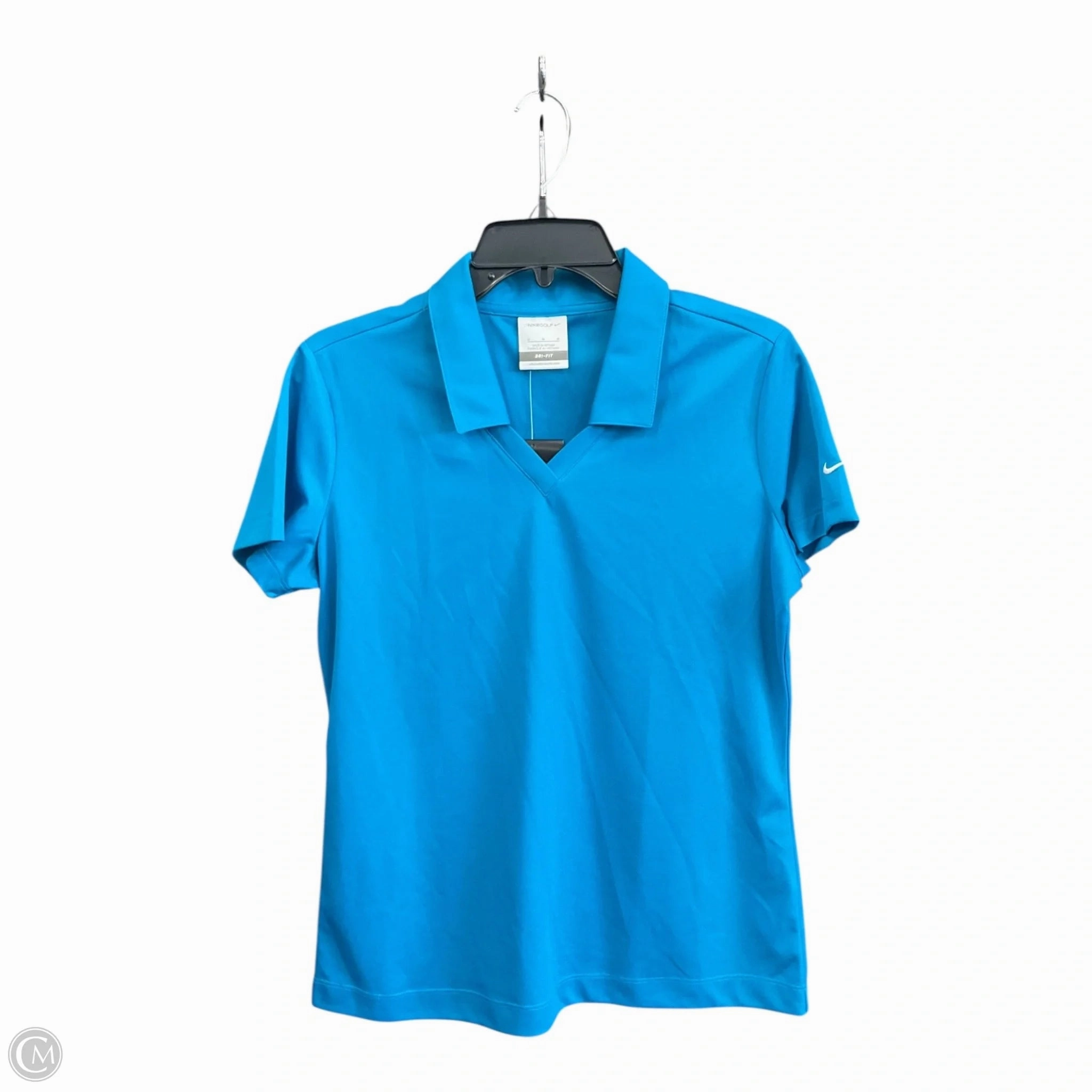 Architectural Tailoring Snag Proof Weave Athletic Top Short Sleeve By Nike Apparel In Aqua, Size: M