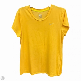 DualLayer Weave Athletic Top Short Sleeve By Nike Apparel In Yellow, Size: Xl