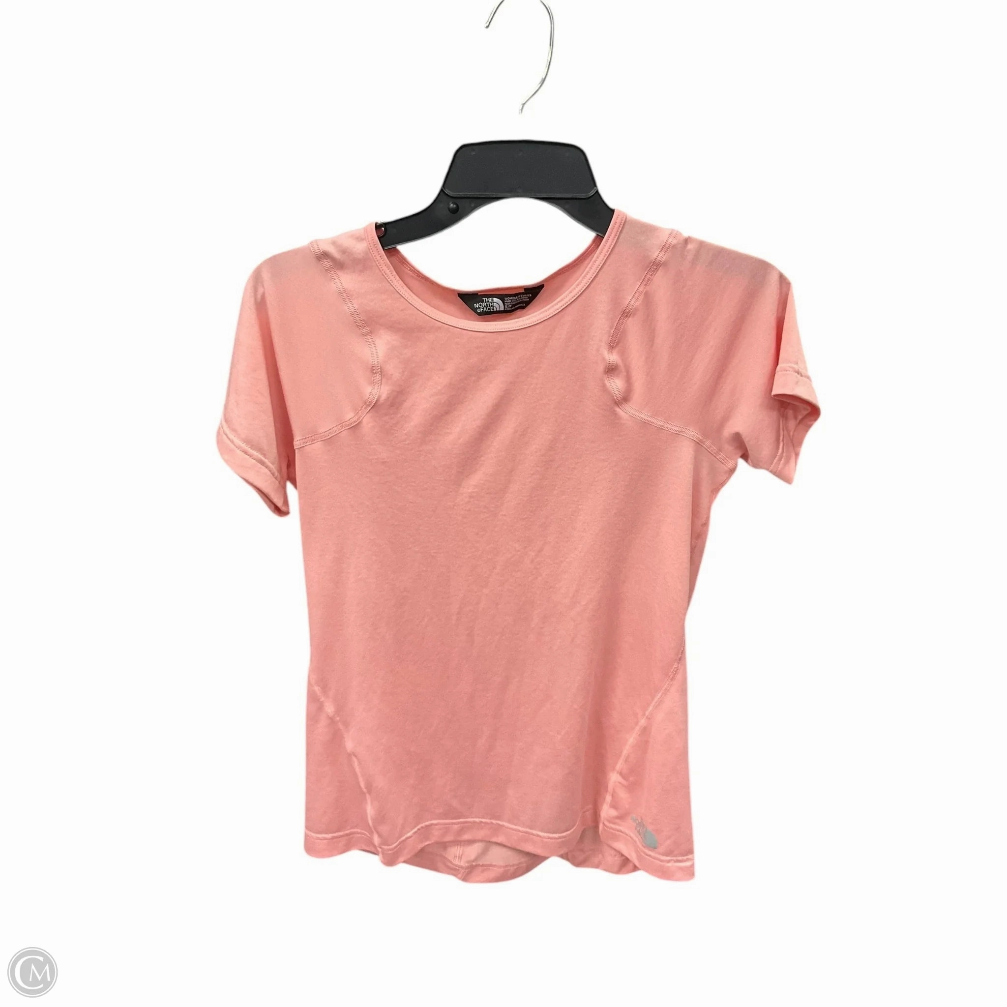 HighStretchElastic Athletic Top Short Sleeve By The North Face In Peach, Size: S