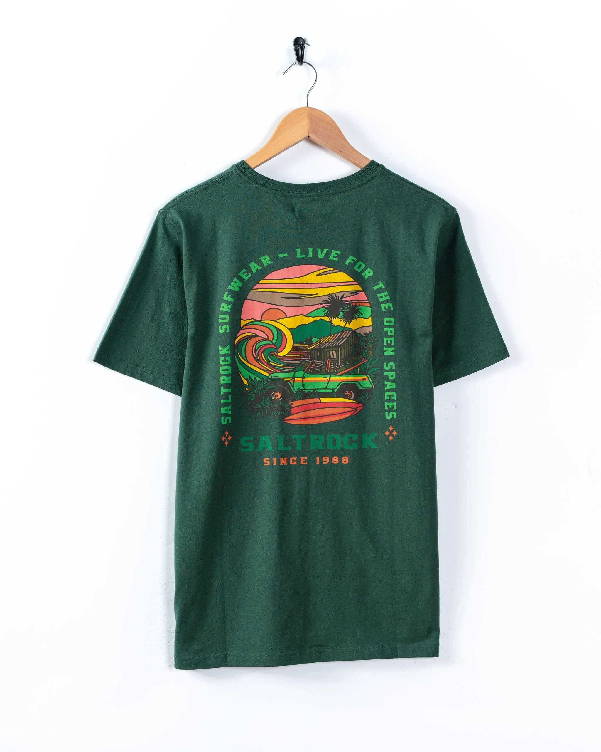 Anti Perspiration Lining Atlantic Adventure - Mens Short Sleeve T-Shirt - Green