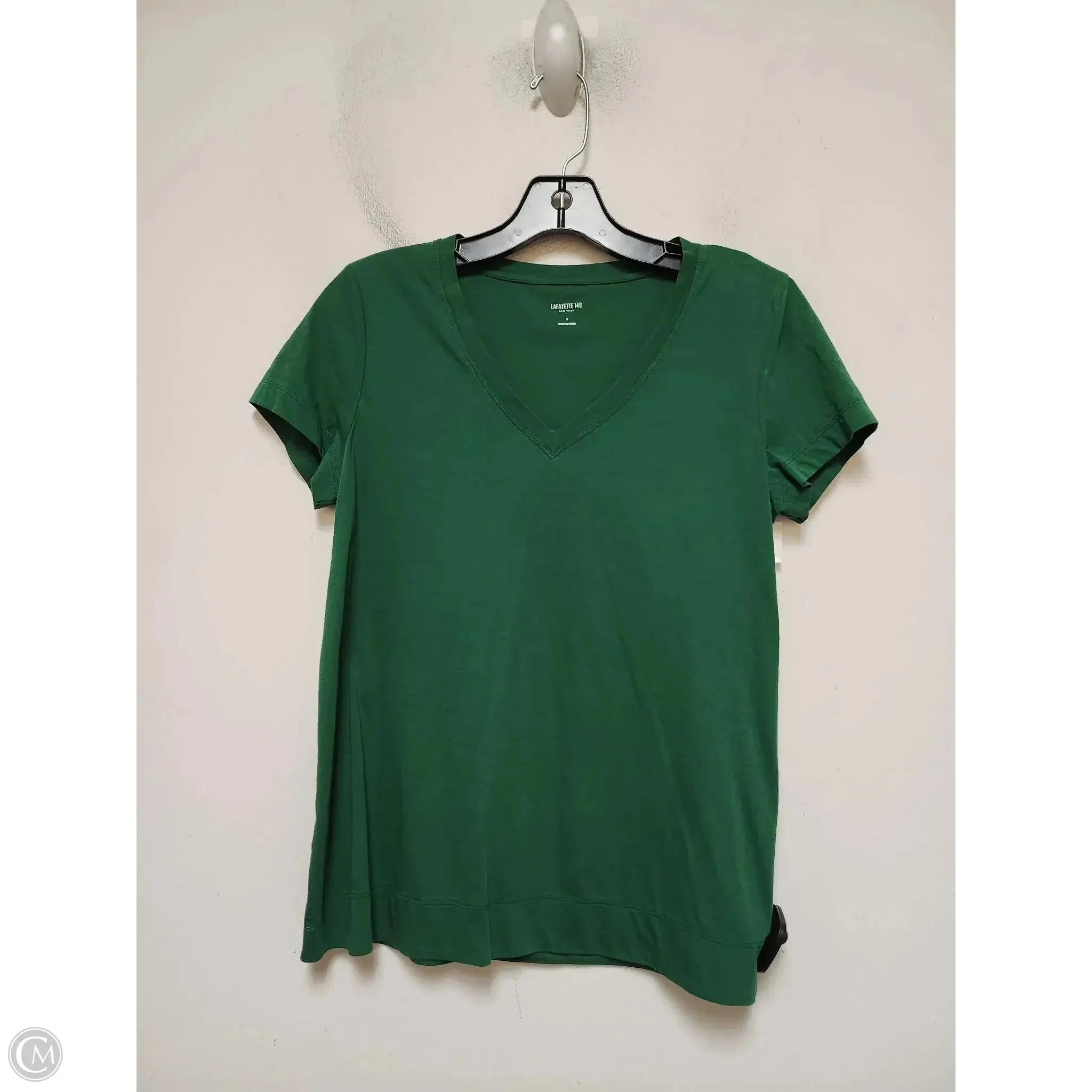 Vibrant Colors Slim Silhouette Top Short Sleeve Designer By Lafayette 148 In Green, Size: S