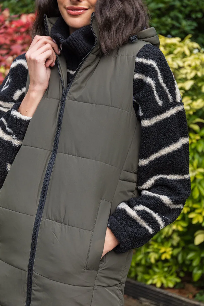 Flexible Material All Season Performance Weave Aurora Green Hooded Gilet