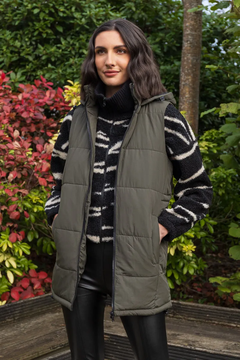 Chic Urban Aurora Green Hooded Gilet