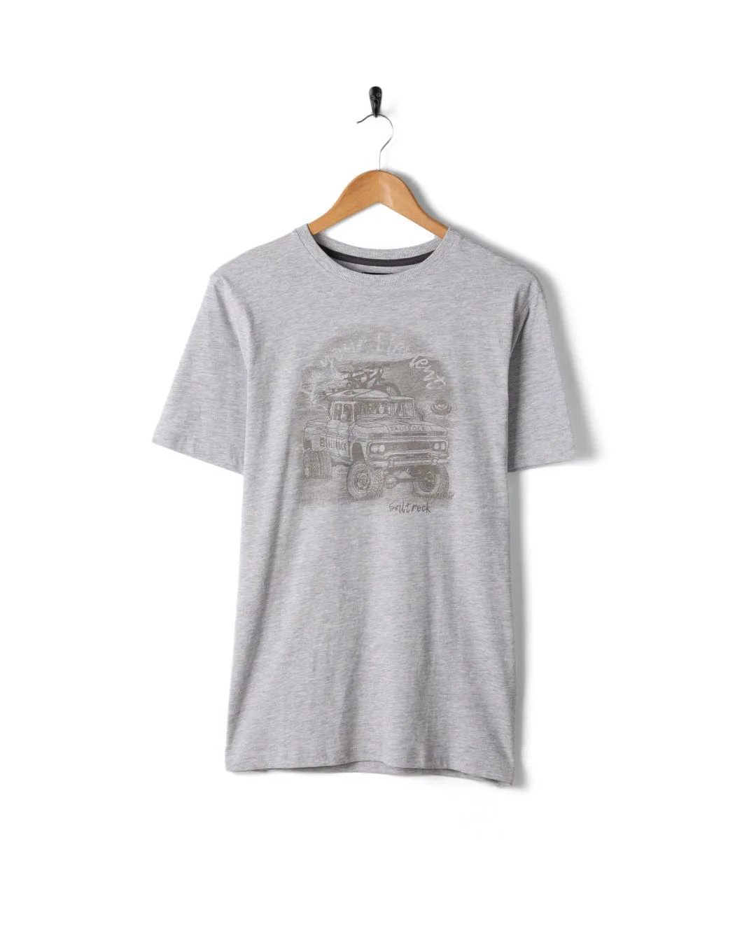 Breathable Design Wear Flexible Ribbed Neckline Axle - Mens Short Sleeve T-Shirt - Grey