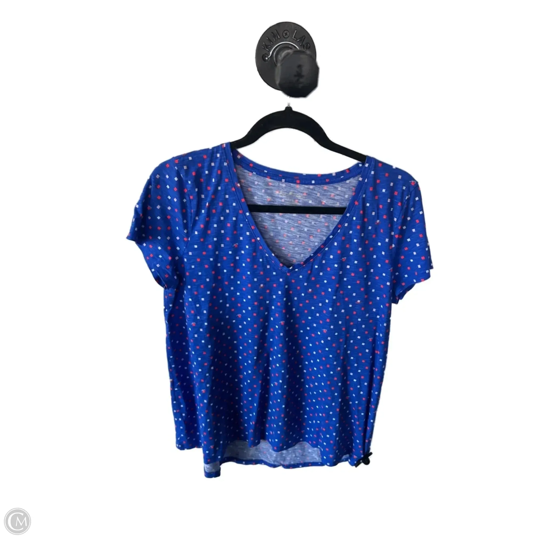 Top Short Sleeve Designer By Lilly Pulitzer In Blue & Red, Size: M Sporty Style Wear NoSideSeam