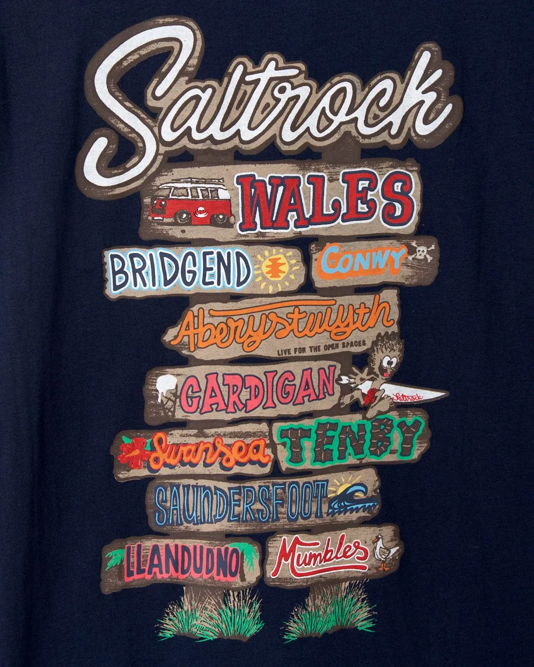 Comfy Pieces Comfy Essentials Wear Beach Signs Wales - Mens Short Sleeve T-Shirt - Blue