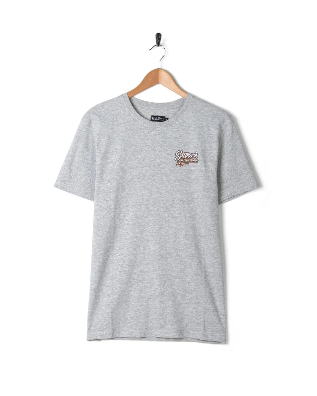 Beach Signs Wales - Mens Short Sleeve T-Shirt - Grey Marl Odor Resistant Material Cozy and Light