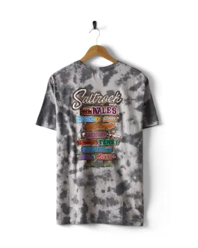 Travel Light hiking clothes Beach Signs Wales - Mens Tie Dye T-Shirt - Grey