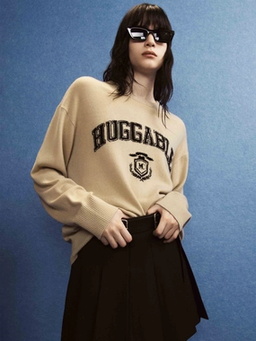 Letter Jacquard Wool Sweater Body Mapped Zones Anti Microbial Finish