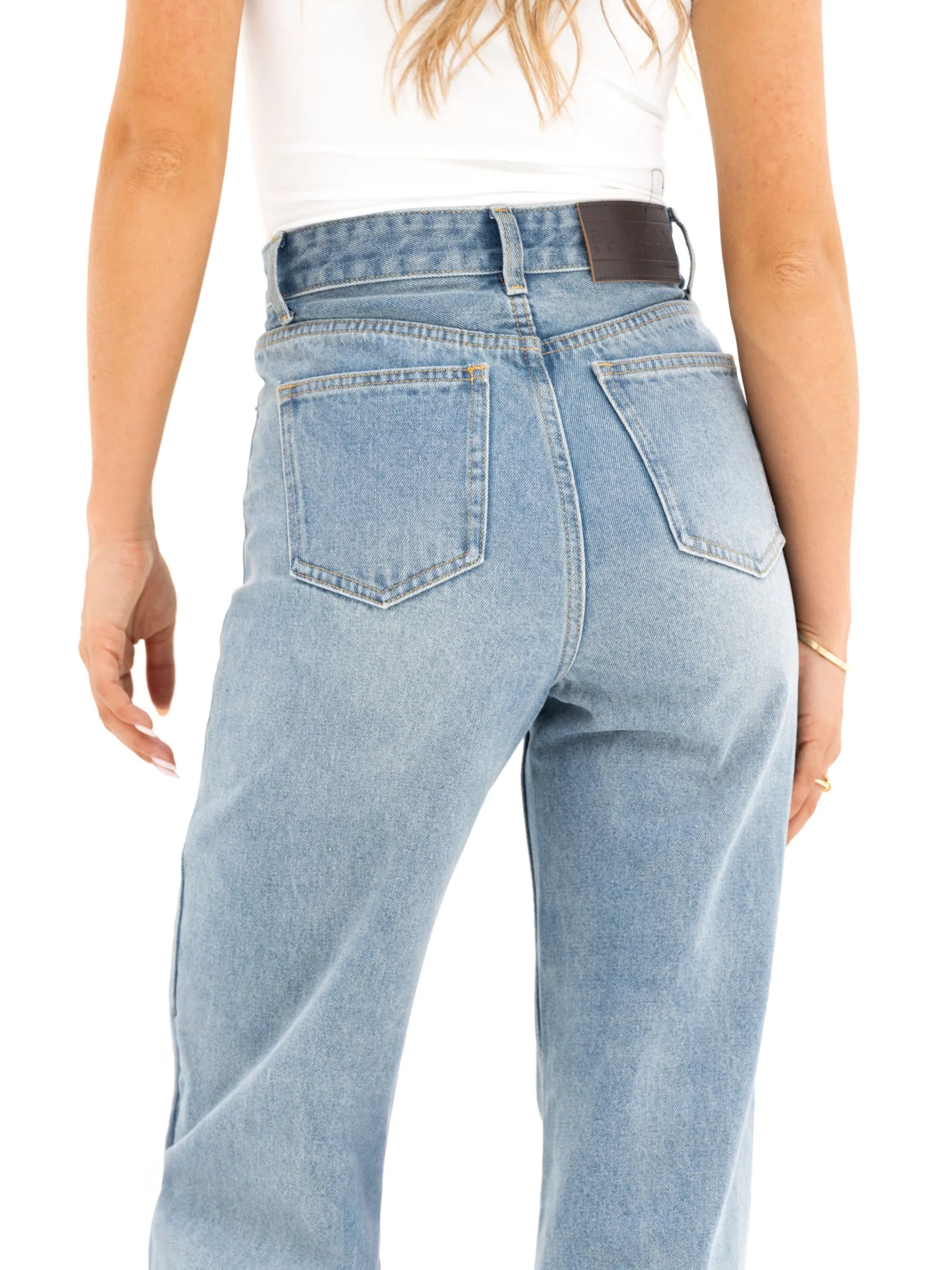 Blakely Wide Leg Jeans - Faded Blue Popular Option Regular Style