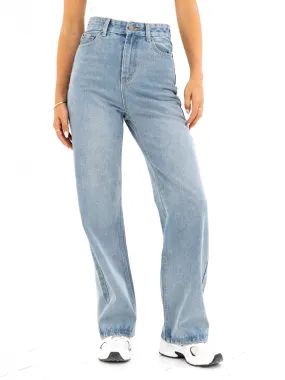 Blakely Wide Leg Jeans - Faded Blue Breathable Feel Anti Pilling Technology