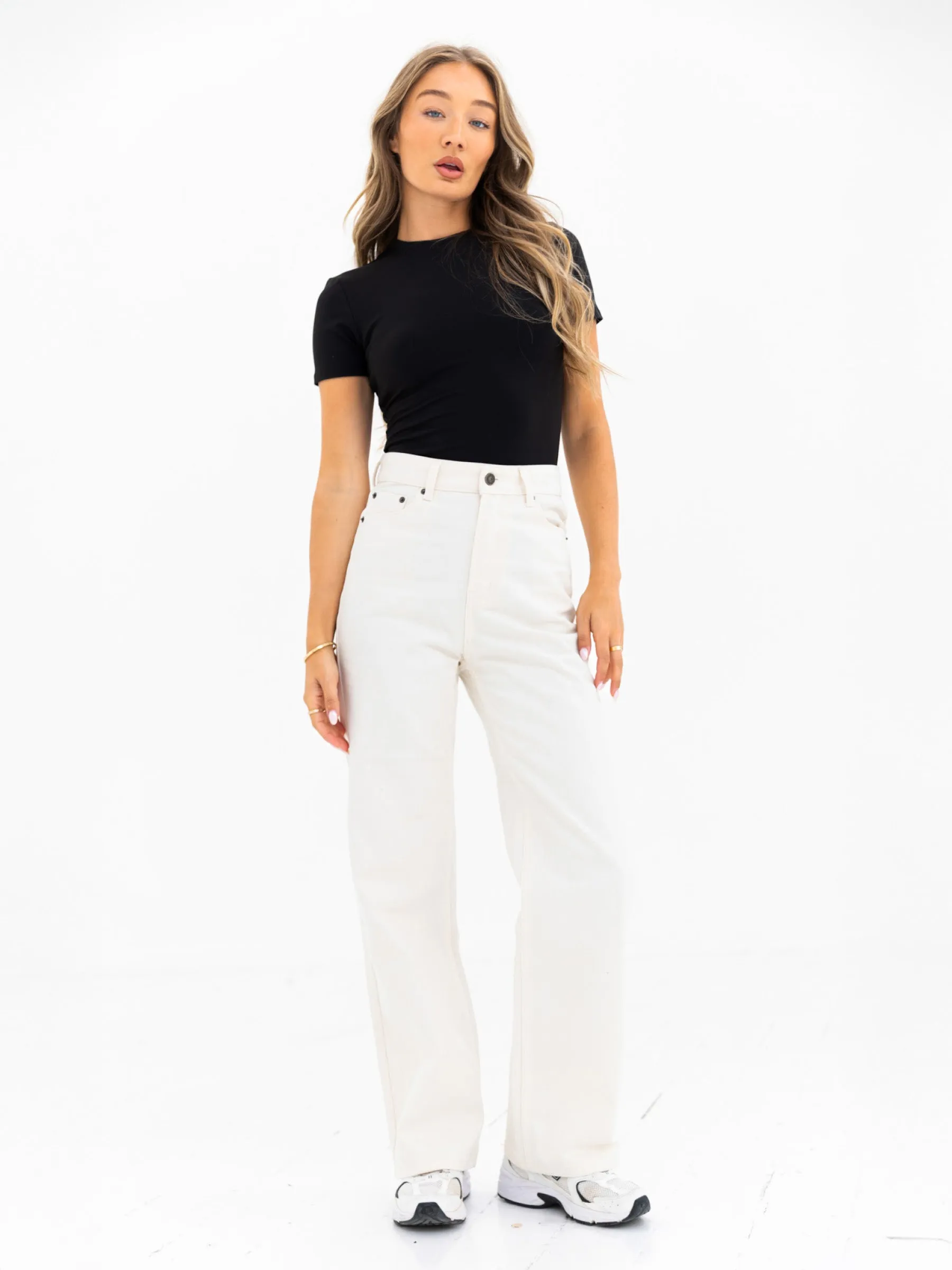 Blakely Wide Leg Jeans - Off White Smooth Breathable