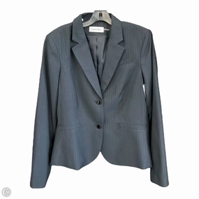 StaticResistant Material Blazer By Calvin Klein In Striped Pattern, Size: S