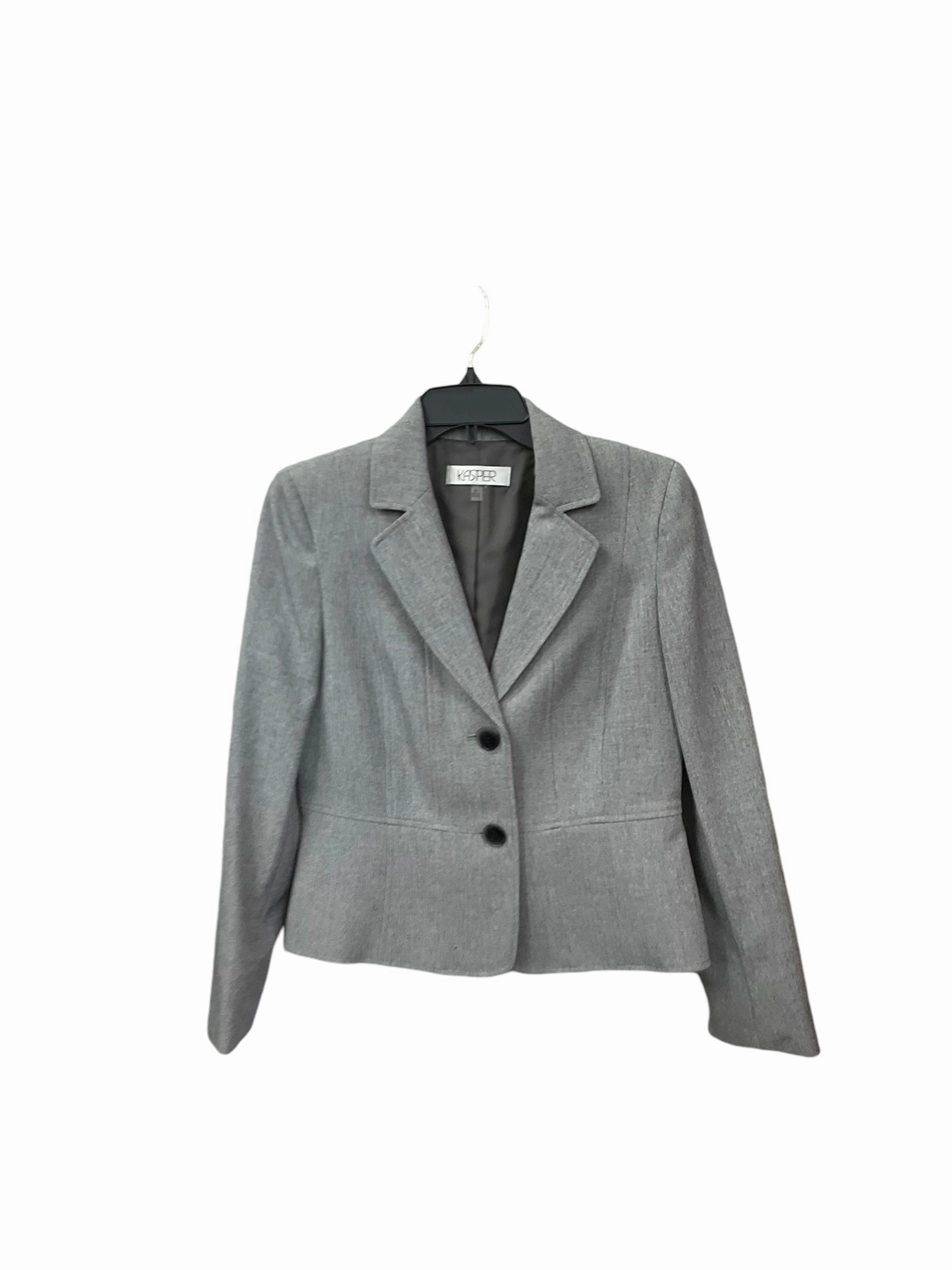 Quick Dry Feature LowMaintenance Blazer By Kasper In Grey, Size: S