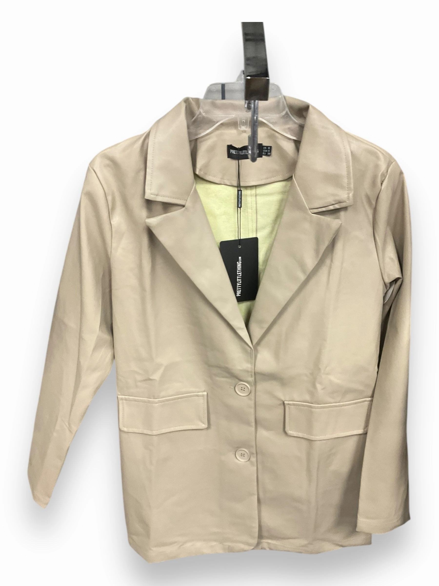 Sustainable Production Methods Blazer By Pretty Little Thing In Tan, Size: 8