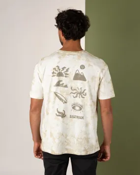 long sleeved Block Icons - Mens Oversized Tie Dye T-Shirt - Cream