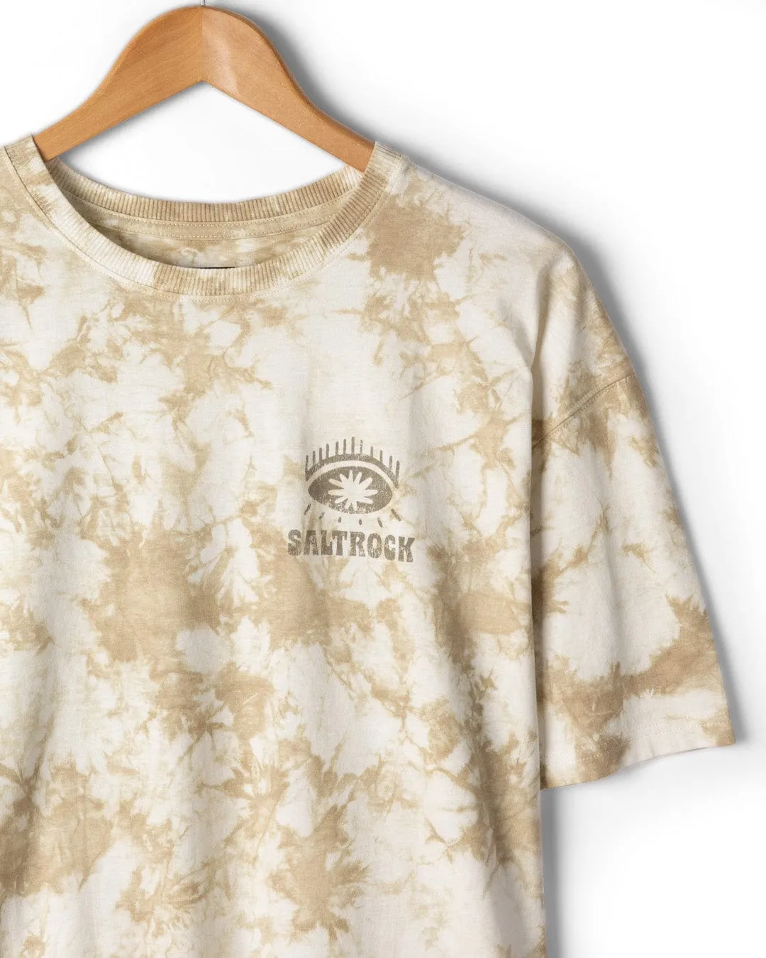 Block Icons - Mens Oversized Tie Dye T-Shirt - Cream Minimal Layers