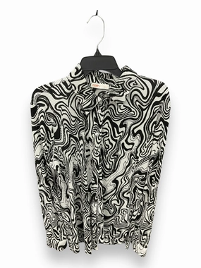 MultiFunctionalPockets Blouse Long Sleeve By Clothes Mentor In Black & White, Size: L