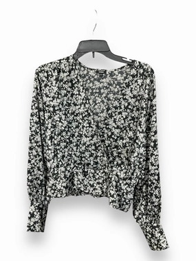 Blouse Long Sleeve By Express In Black & White, Size: M Versatile Base Layer