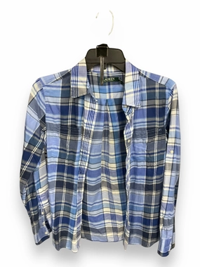 Blouse Long Sleeve By Lauren By Ralph Lauren In Blue, Size: S Unstructured Silhouette Casual Style