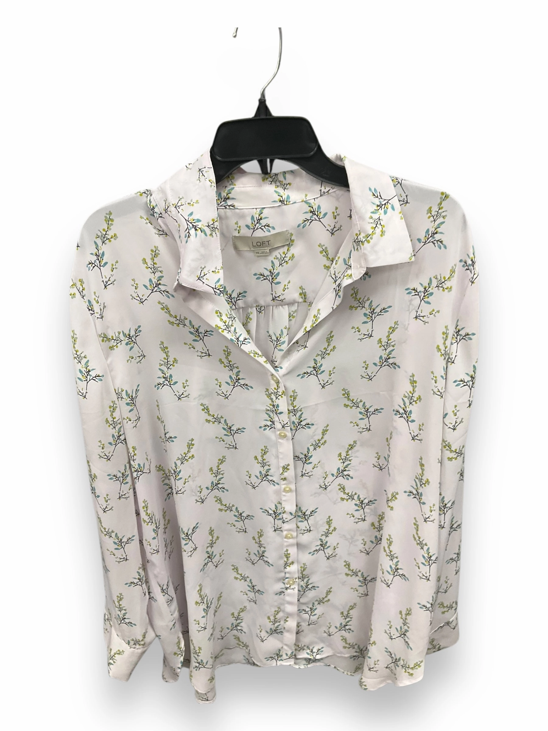 Blouse Long Sleeve By Loft In White, Size: Xxl SecurePockets Classic Polo