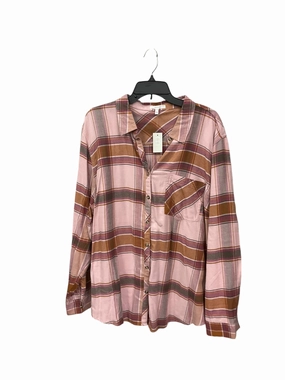 Blouse Long Sleeve By Maurices In Plaid Pattern, Size: 3x UPFProtection