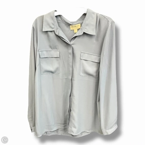 Blouse Long Sleeve By Norm Thompson In Blue, Size: L Biodegradable material