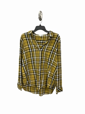 Blouse Long Sleeve By Sonoma In Plaid Pattern, Size: L Stain Resistant Treatment AllDayComfortFit