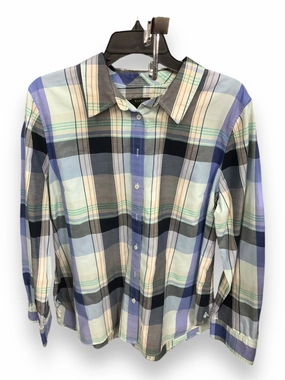 Blouse Long Sleeve By Talbots In Checkered Pattern, Size: Xl Daily Wear