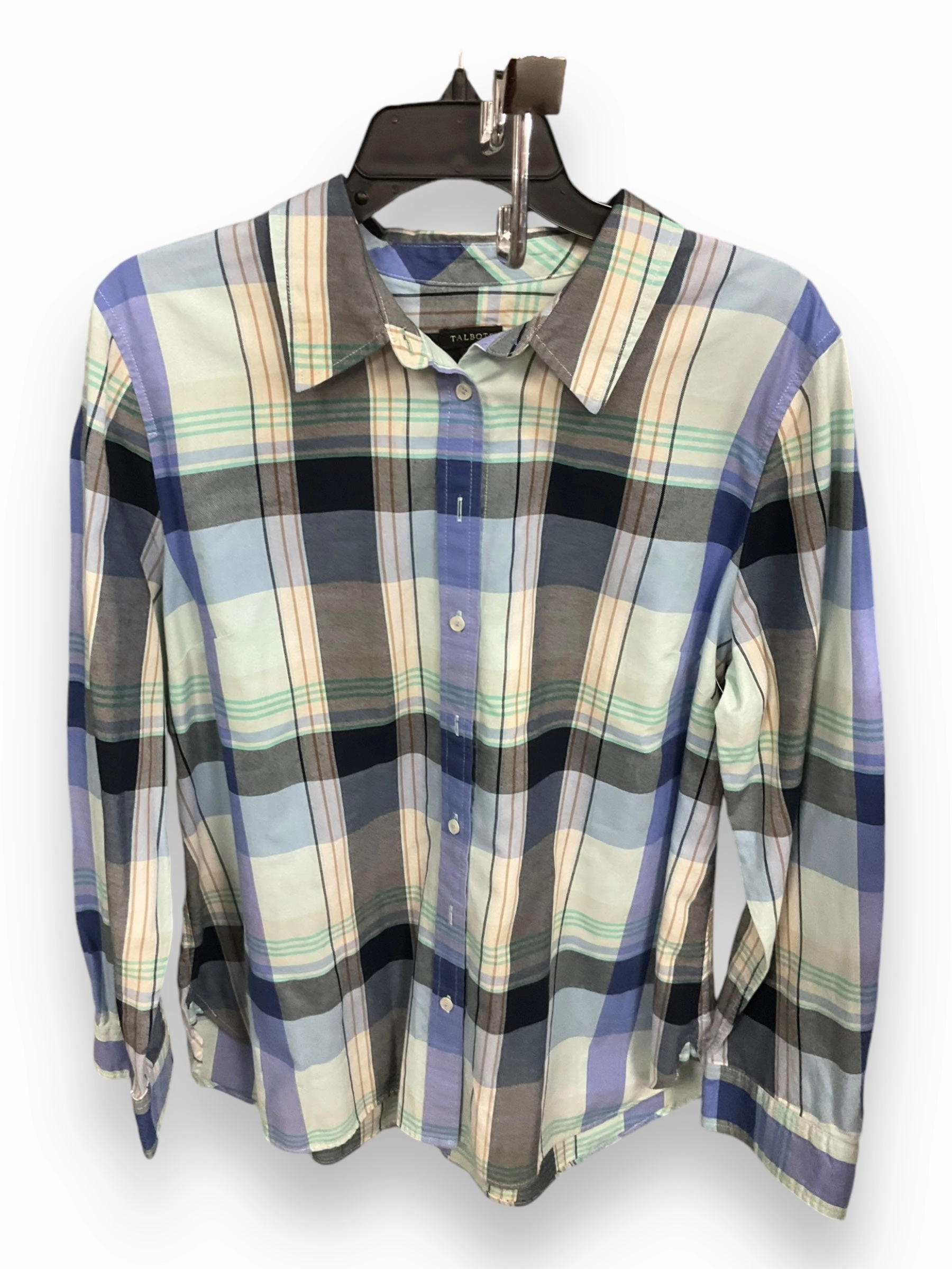 Blouse Long Sleeve By Talbots In Checkered Pattern, Size: Xl Daily Wear